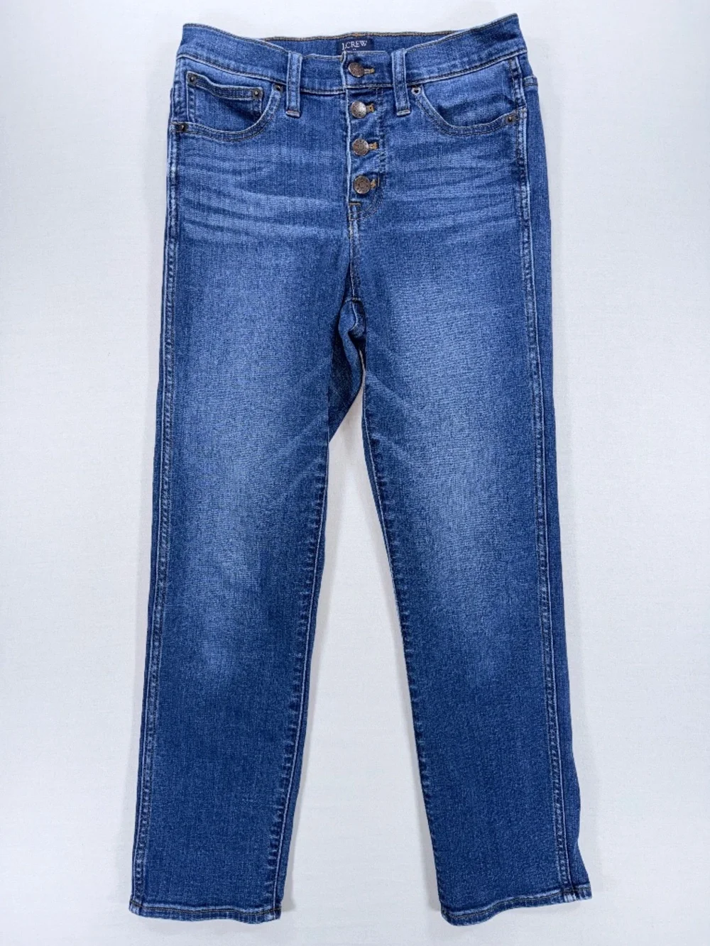 J.Crew Factory High-Rise Vintage Straight Button-Fly Jeans Stormy Ink - Size 25